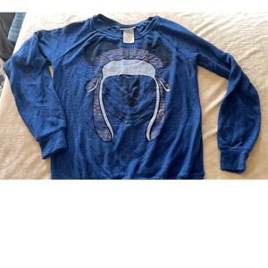 Disney Mickey Mouse Blue‎ Long Sleeve Sweatshirt Graphic Print Size XCH